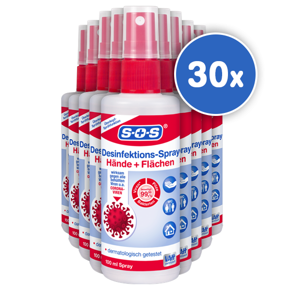 SOS Desinfektions-Spray 100 ml ▷ 30er Pack (Karton)