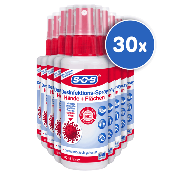 SOS Desinfektions-Spray 100 ml ▷ 30er Pack (Karton)