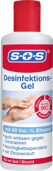 SOS Desinfektions-Gel 80% 100 ml ▷ 2er Pack