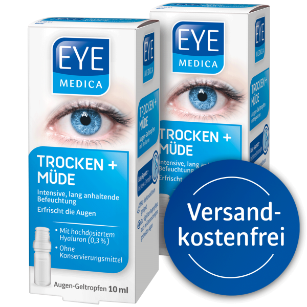 EyeMedica Trocken und Müde Augentropfen im Doppelpack + Störer